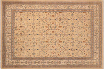 handmade Transitional Kafkaz Chobi Ziegler Tan Beige Hand Knotted RECTANGLE 100% WOOL area rug 8 x 10